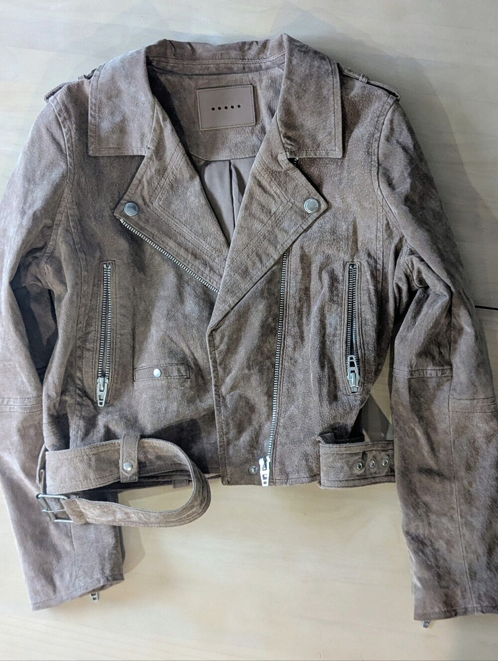 BlankNYC Morning Suede Moto Jacket Brown XL